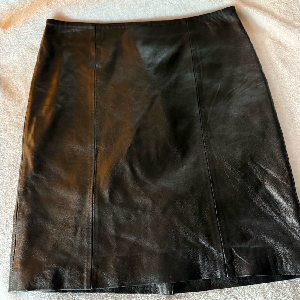 BAGATELLE CITY Leather Stretch Short Skirt Black Soft